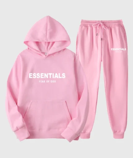 Essentials Fear of God Pink Tracksuit