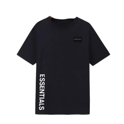 Essentials Side Print Logo Black T-Shirt