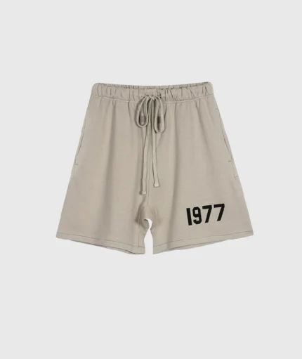 Fear of God Essentials 1977 Logo Beige Shorts